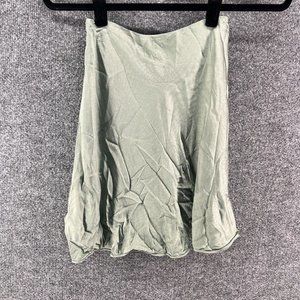 & Other Stories Skirt Womens 0 Green Slip Mini Mid Rise Zip Up Comfort